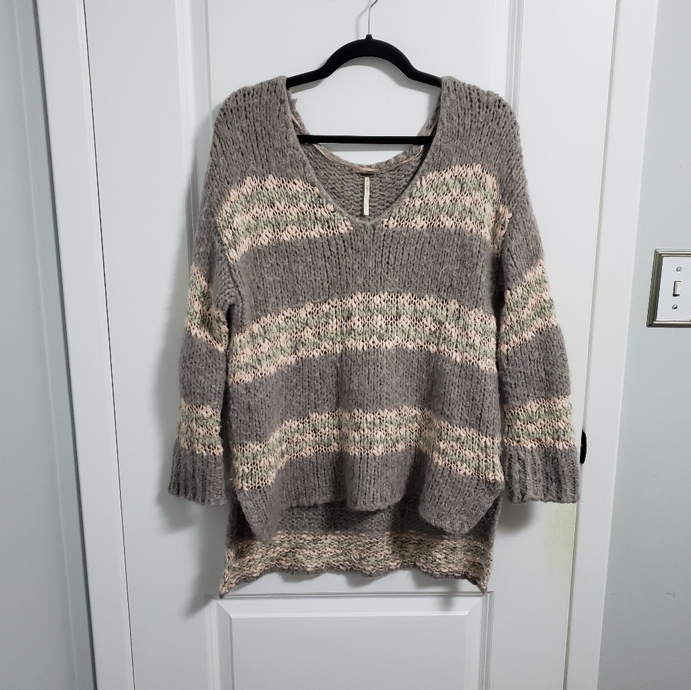 FREE PEOPLE Striped Linus Wool Sweater - Picture 1 of 7